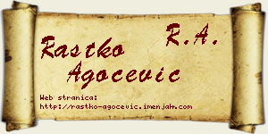 Rastko Agočević vizit kartica